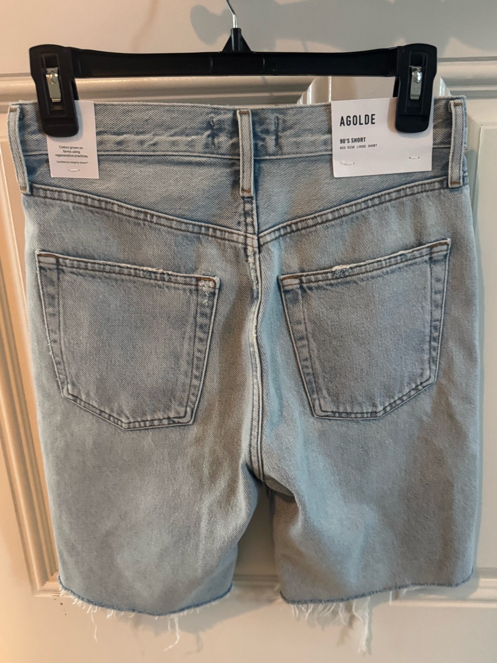 AGOLDE PARKER LONG FRAYED SHORTS SIZE 23 - Picture 4 of 6